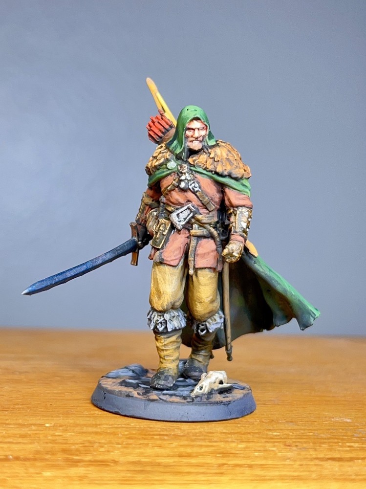 Painted Human Ranger Fighter Miniature , Pro Painted D&D DND  Miniature