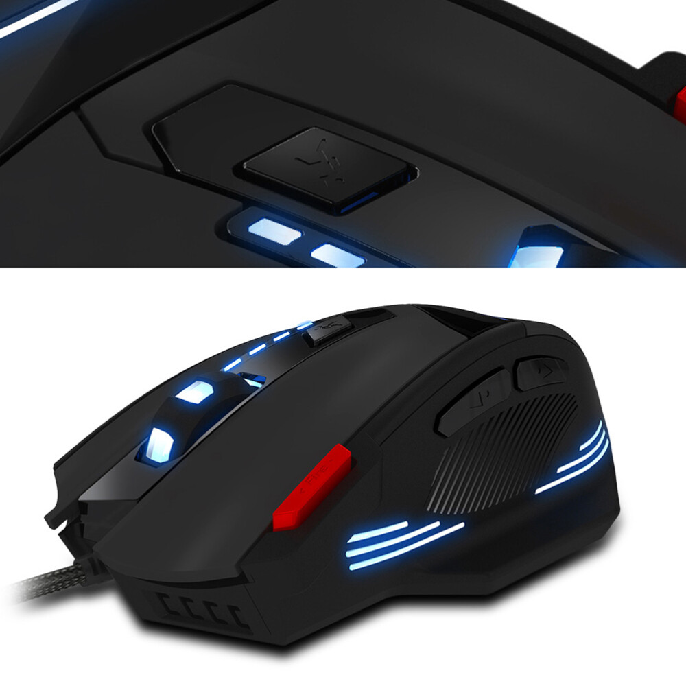 Optical USB Wired Gaming Mouse with 7 Buttons and 7200 DPI for Pro Gamers