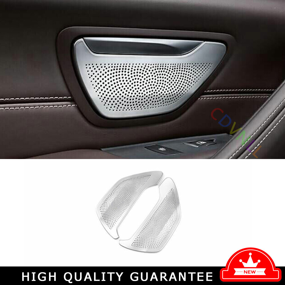 Inner Door Speaker Ring Cover Trim Fit For BMW 5 Series 2018-22 Titanium Silver