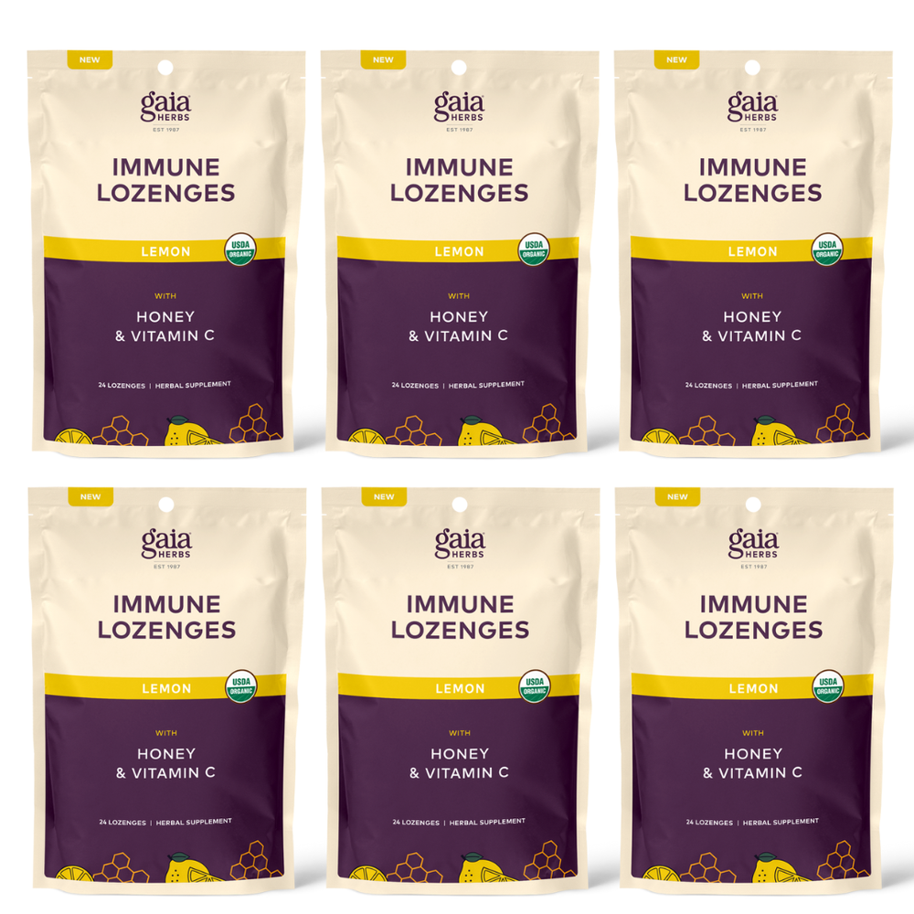 **6pack** Gaia Herbs - Immune Lozenges - Lemon (24ct)