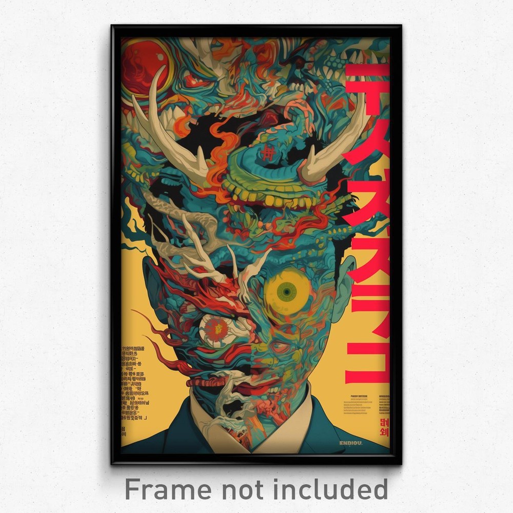 Korean Musty Head Psychedelic Movie Poster Retro Art Print