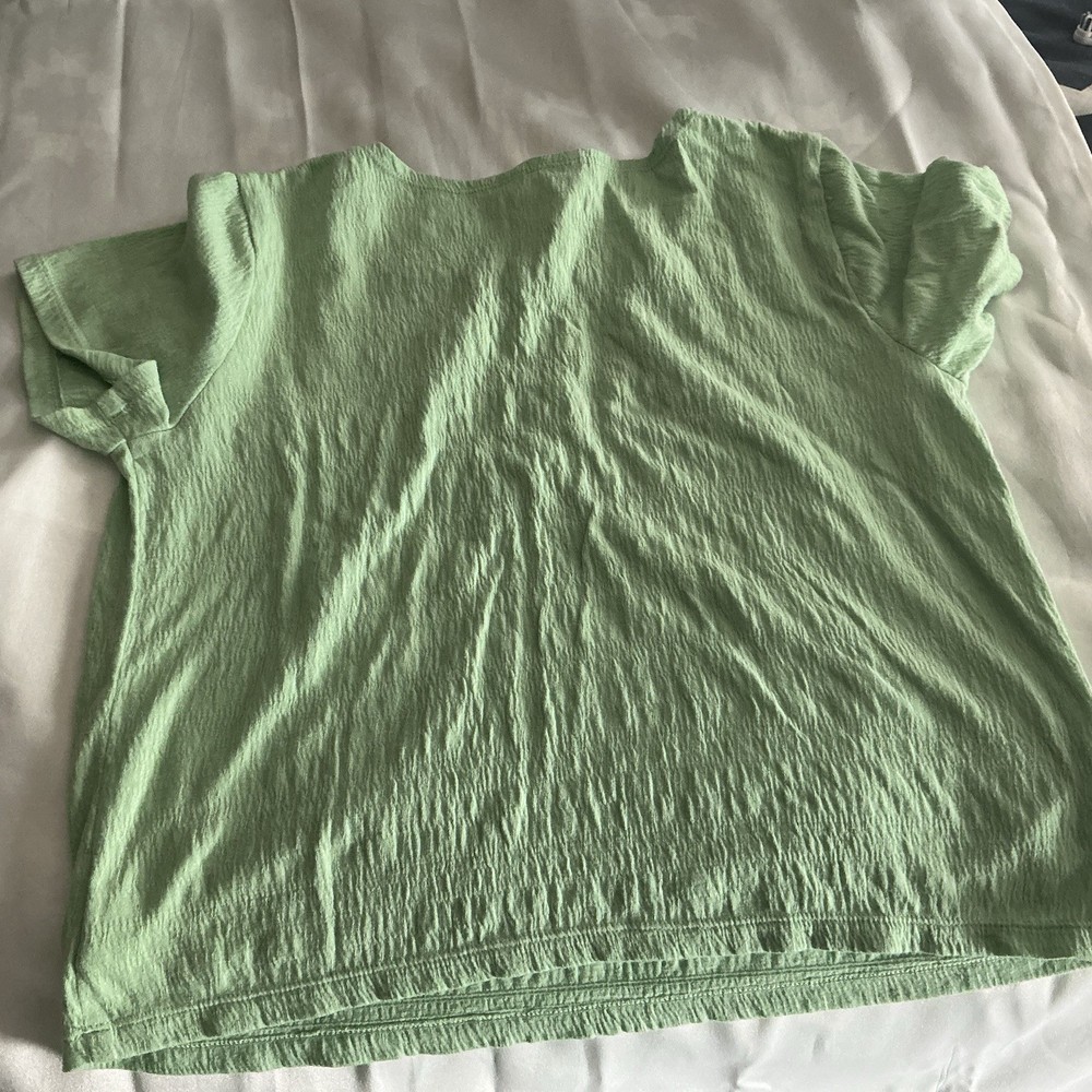 GAP Kids Green Solid Square Neck Short Sleeve Pullover T-Shirt, Teens XXL