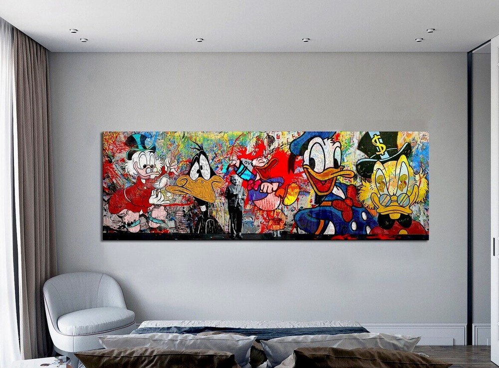 Canvas Graffiti Duck Cartoon canvas Painting Street Art Modern Wall Decor