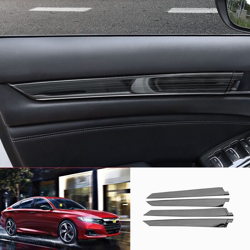 For Honda Accord 2018-2022 Black Titanium Interior Door Panel Cover Trim Strips
