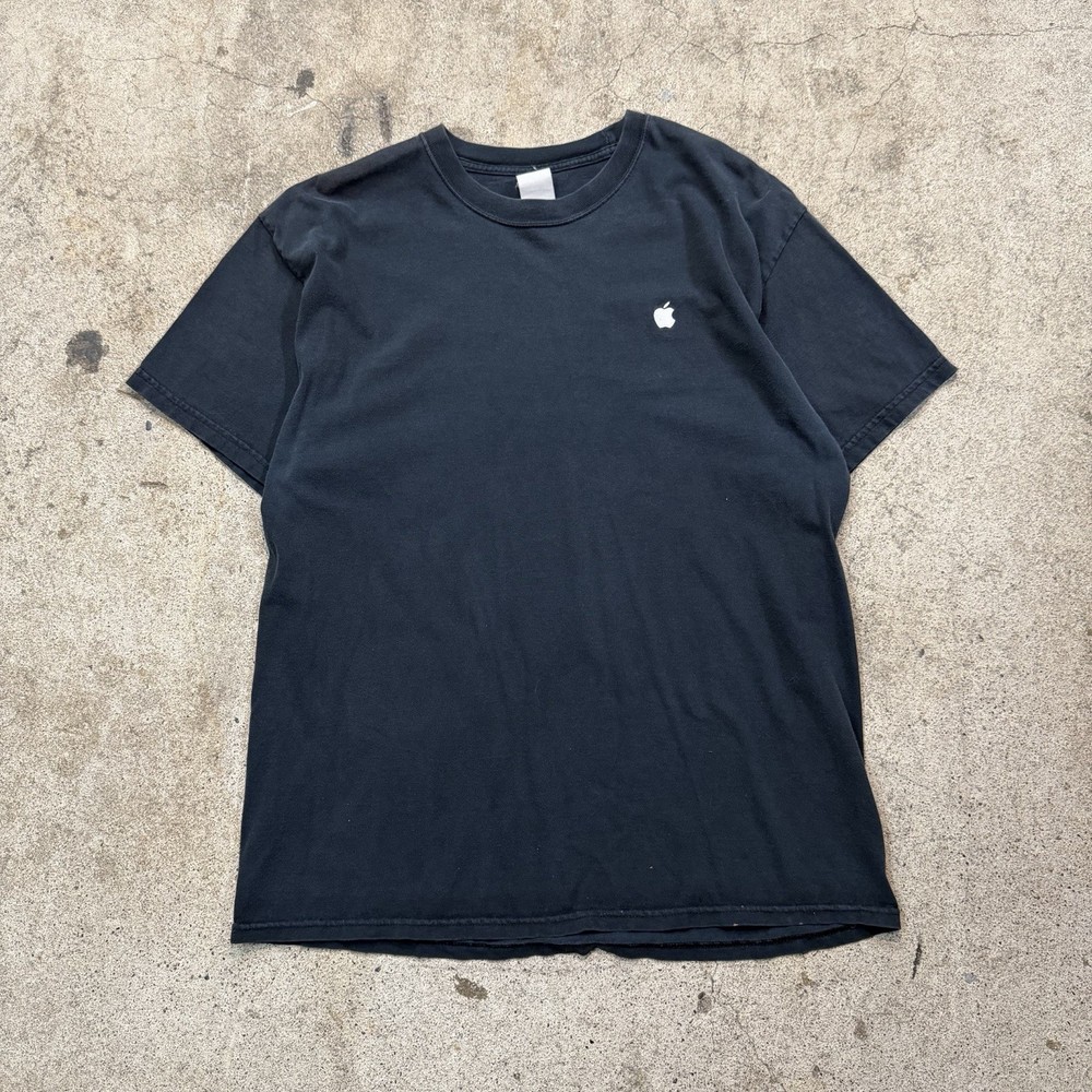 Vintage 90s 2000s Apple Shirt Mens Large black Macintosh Tech