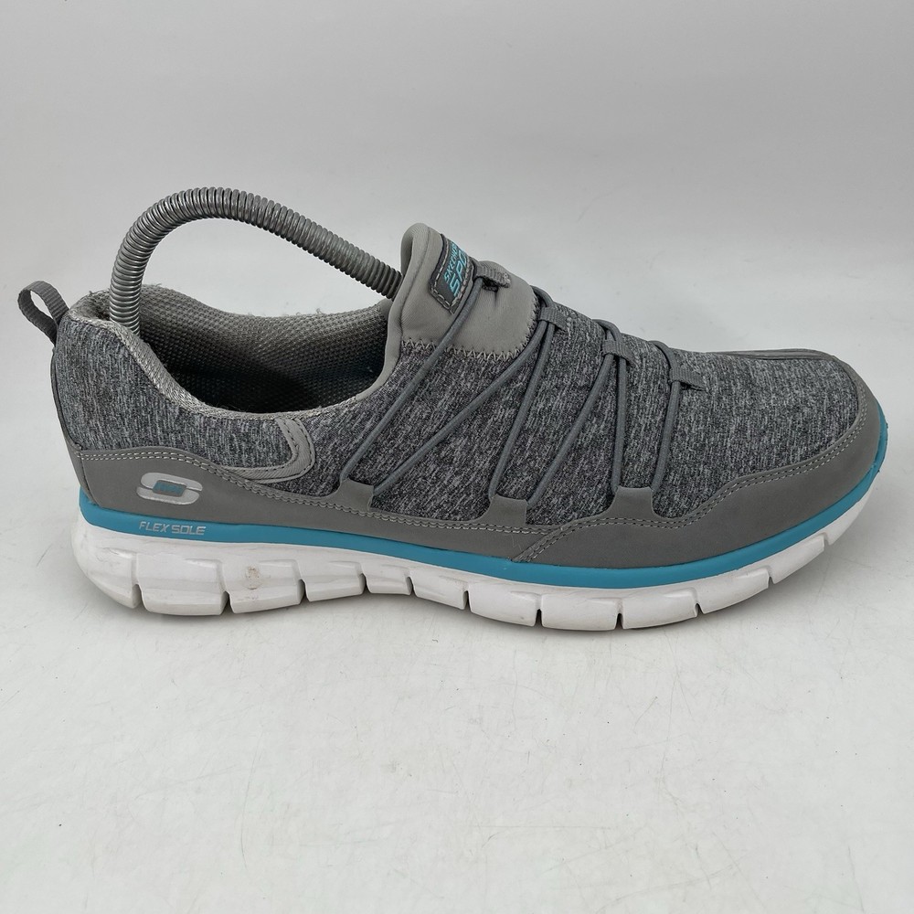 Skechers Sport Womens Grey Bungee Memory Foam Low Top Sneakers Size 10
