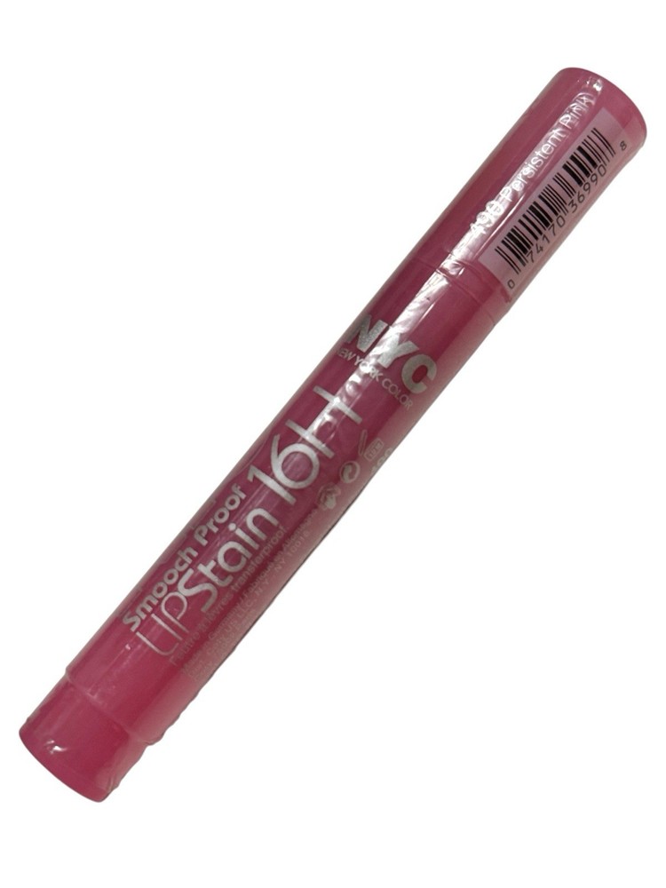 NYC New York 16-Hour Smooch-Proof Lip Stain in Persistent Pink 490
