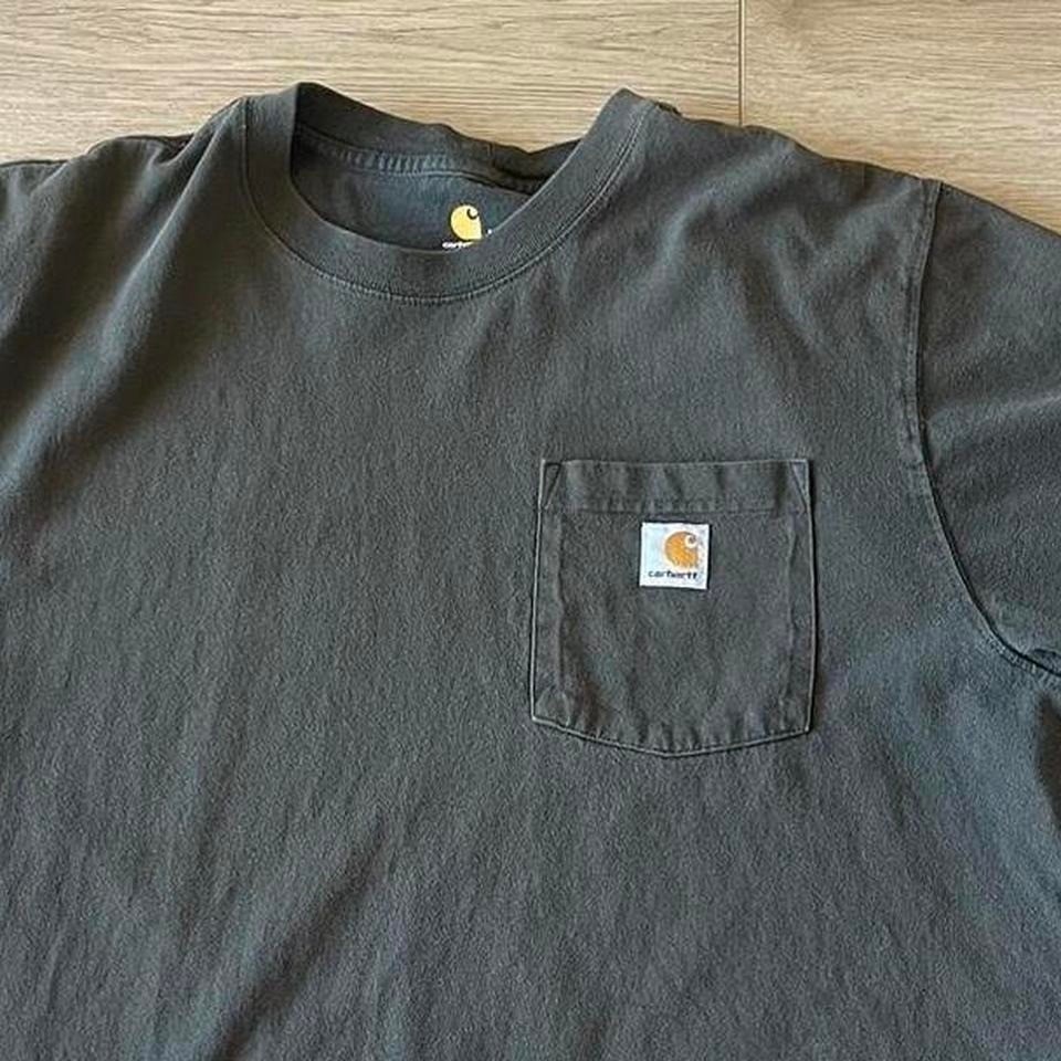 Vintage 90s Y2K Carhartt Workwear Pocket T Shirt Size L Faded Green Patch Logo