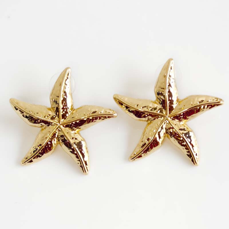 New Zara Starfish Statement Stud Earrings Gift Chic Women Party Vacation Jewelry