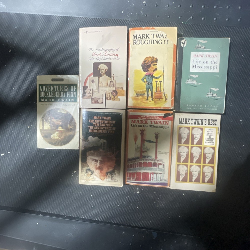 Mark Twain Vintage Paperbacks Lot Of 7 Huck Finn Tom Sawyer ++
