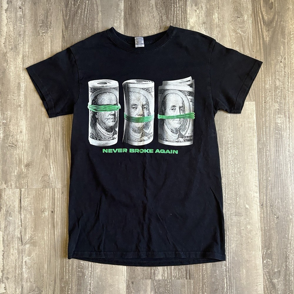 Streetwear Hip Hop Black Never Broke Again Graphic Tee Size Small