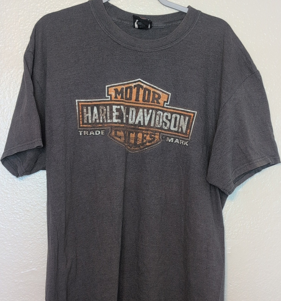 Harley-Davidson Men's Gray Graphic T-Shirt XL Lake Shore Libertyville IL