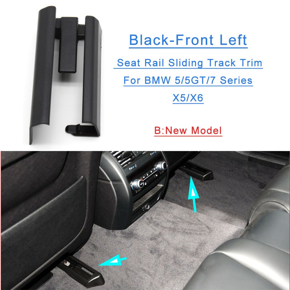 For BMW 5/5GT/7S F10 F07 Front Left Seat Rail Sliding Track Trim Panel Black(B)
