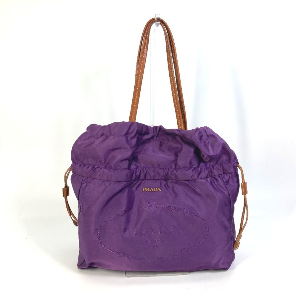 RARE PRADA nylon drawstring tote shoulder bag with logo BN1757