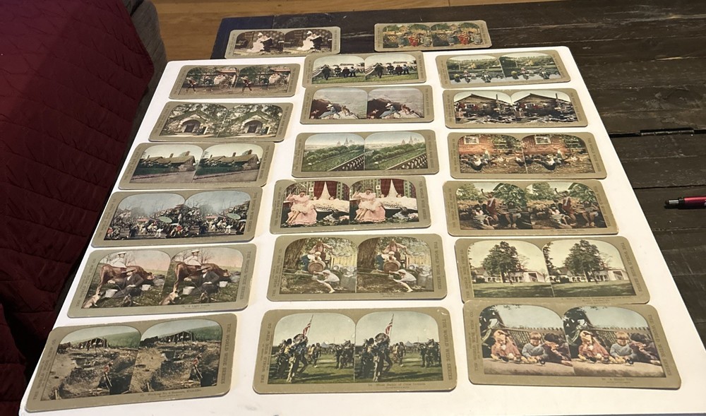 Lot of 20 Original stereoview cards antique The Worldwide View Co. Free Shipping