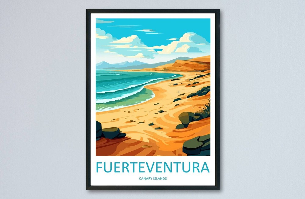 Fuerteventura Travel Print Wall Art Fuerteventura Wall Hanging Home Dcor