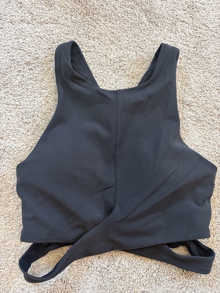Athleta Women's S Black Solid Sports Bra Wireless Pullover Activewear Regular