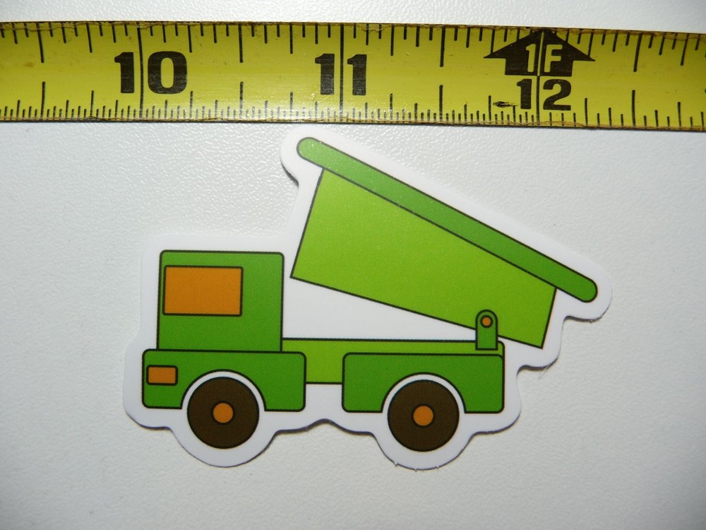 Funny cartoon dump truck decal sticker for construction vehicle fun