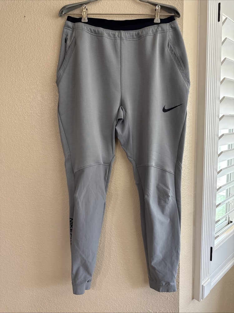 Nike Pro Dry Training Pants Mens Size Large Slim Fit Gray BV5515-073