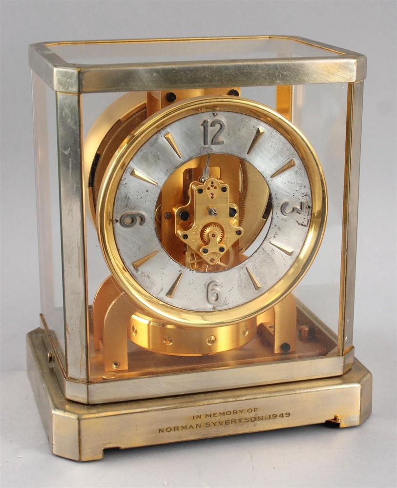 Vintage Classic Modernist Gold Gilt LeCoultre Atmos Mantel Clock, 15 VXN JewelsReady to Restore! NO RESERVE & Possible FREE Delivery!