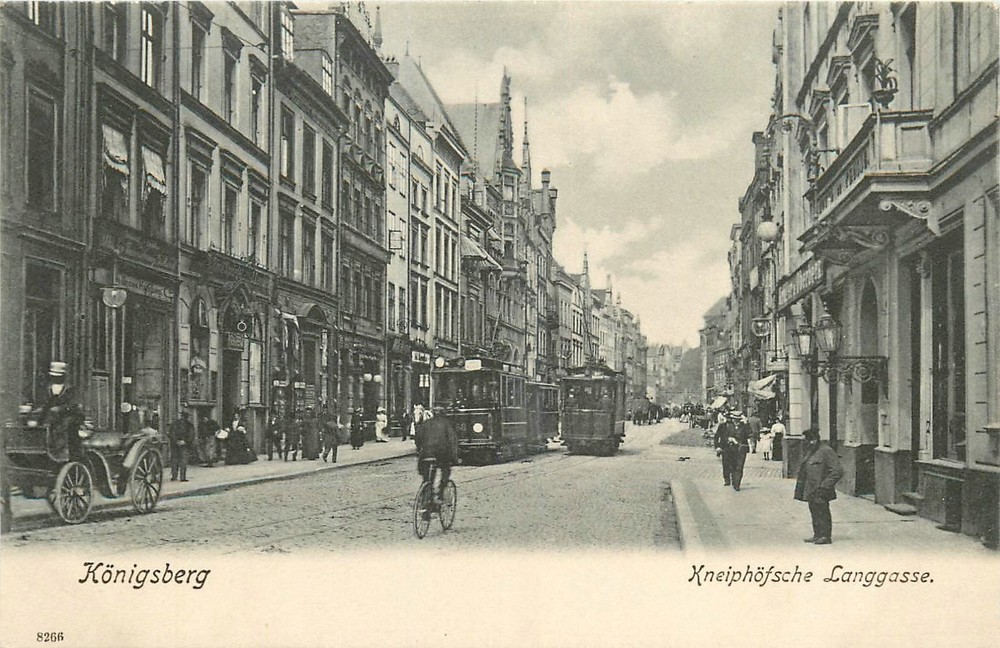 c1905 Konigsberg Germany Kaliningrad Russia Street View Trolley Postcard 26-4969