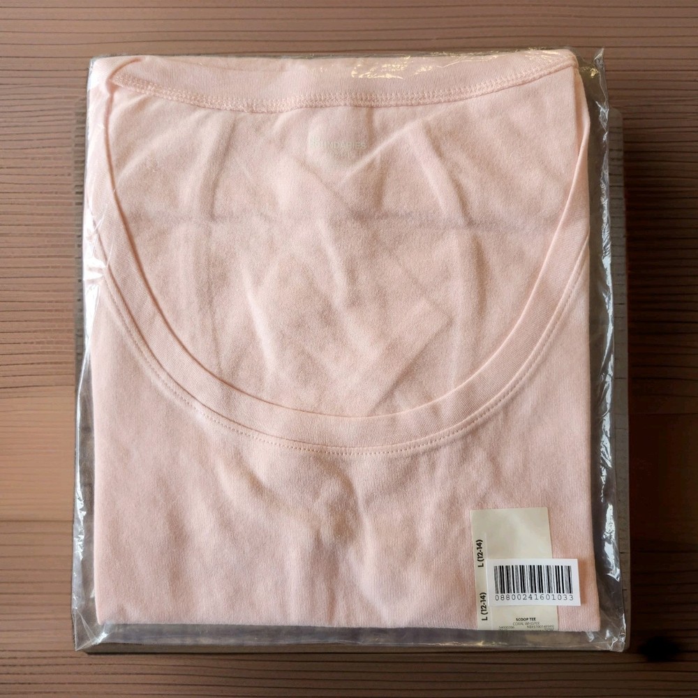 NO BOUNDARIES Pink WOMEN’S SCOOP NECK Tee Shirt SHORT SLEEVE L (12-14)