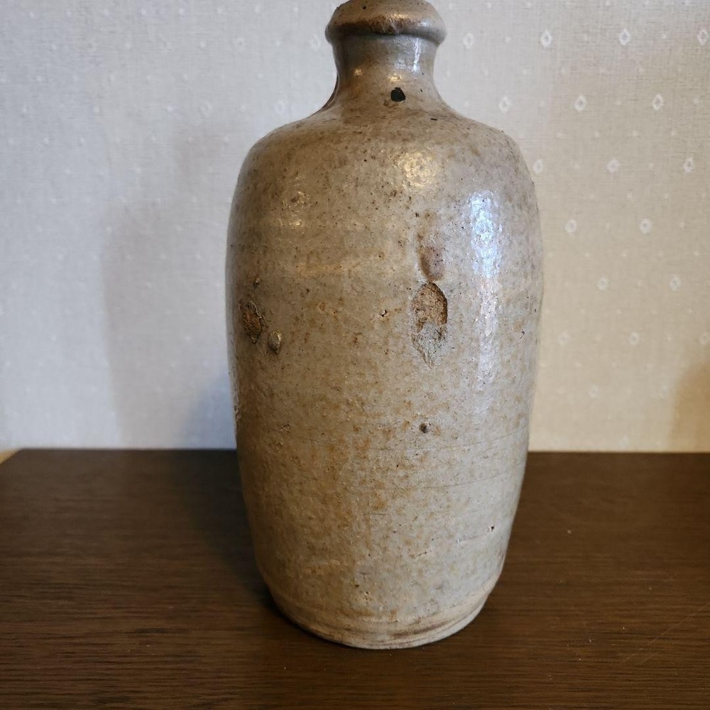 Japanese Seto Vase Edo Period 19th C Antique Pottery Rustic Ceramic 9.6 inch