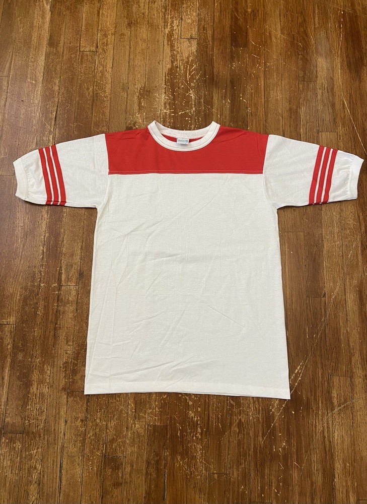 Deadstock Vintage 80s Single Stitch Classic Retro Ringer T-Shirt Adult Large USA