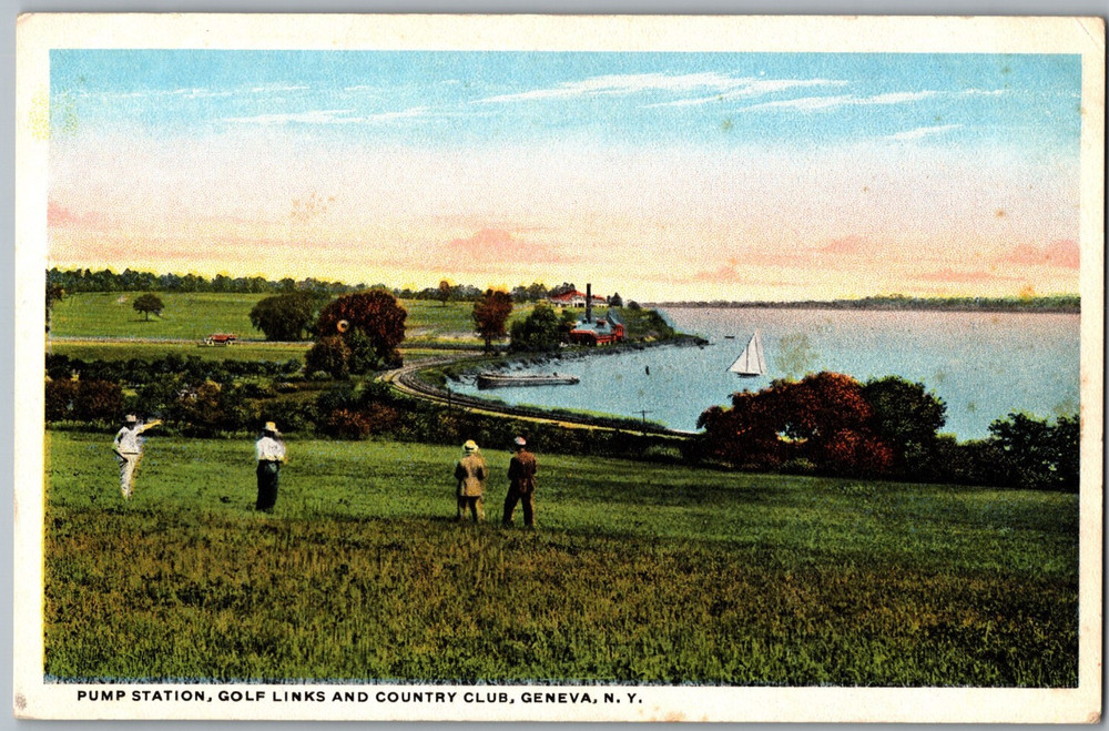 NY Geneva Golf Links and Country Club Pump Station Seneca Lake Unposted Postcard