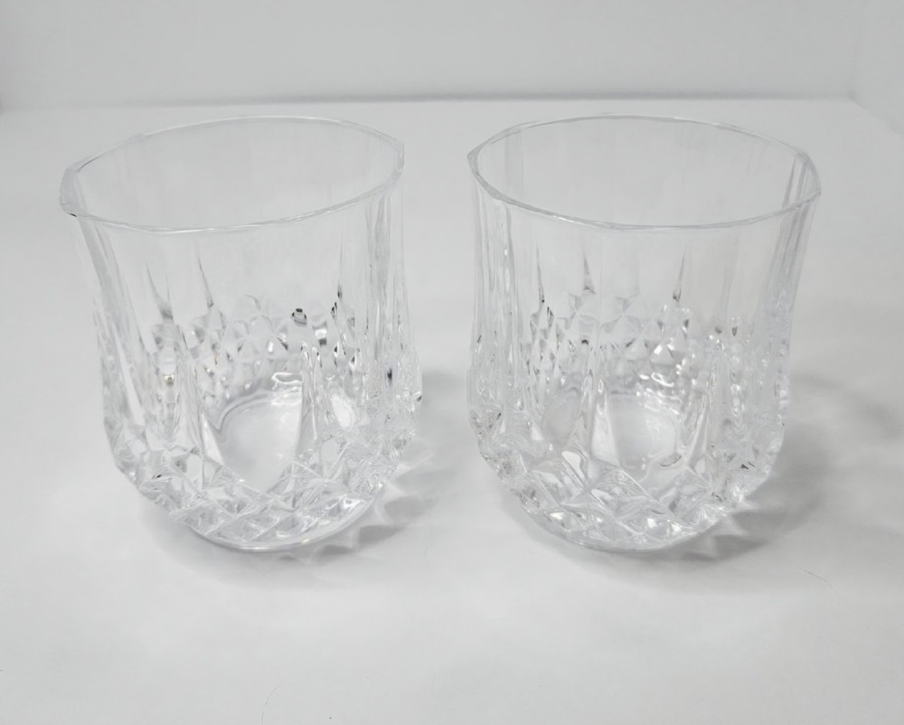 Vintage Pressed Glass Whiskey Tumblers Pair 4