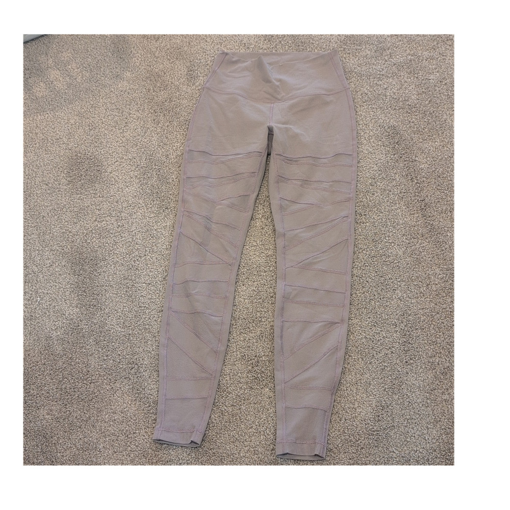 lululemon Wunder Under High Rise Ankle Leggings Purple Mesh Women's Size 6