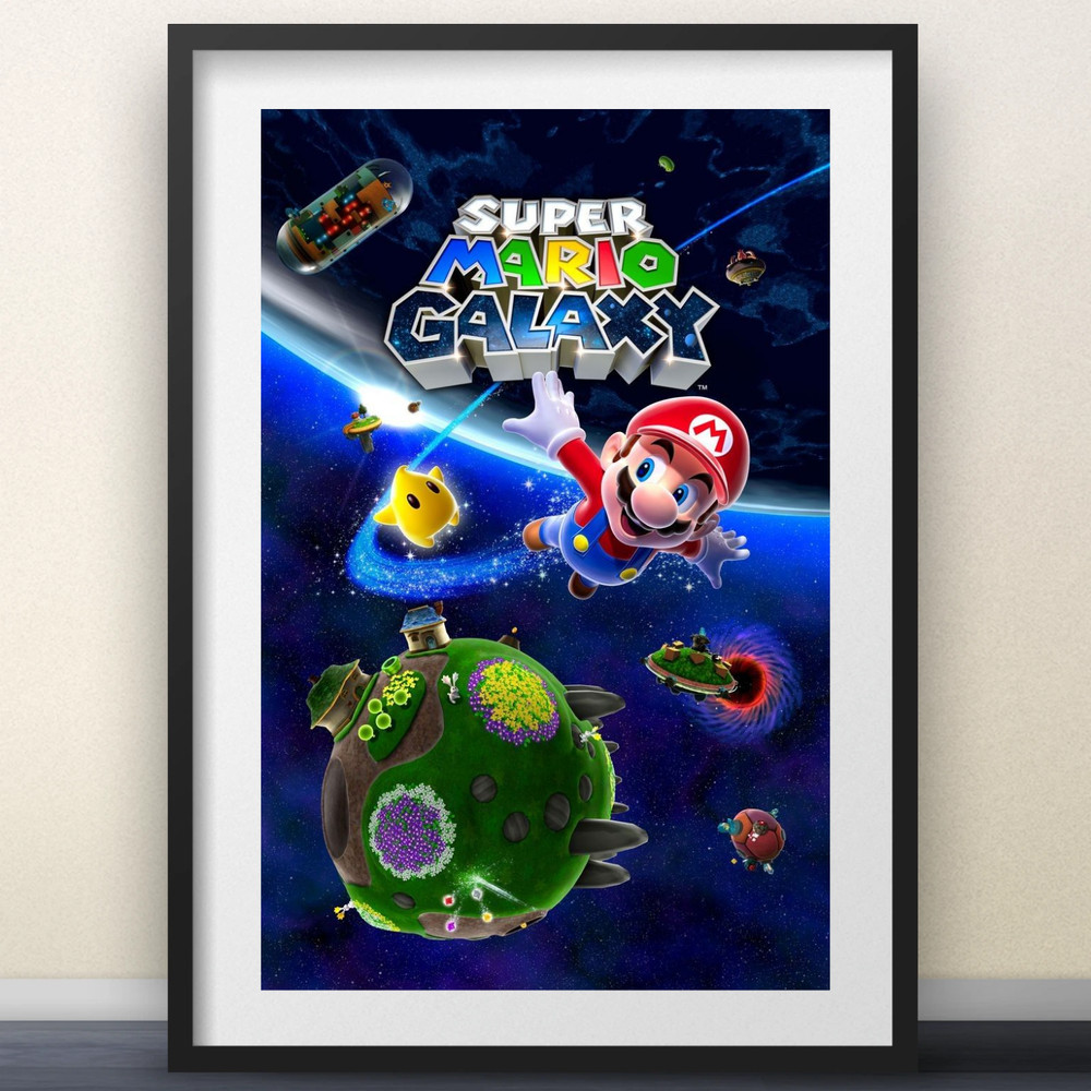 Super Mario Galaxy Nintendo Poster Wii U Wall Art Print Gaming Gift