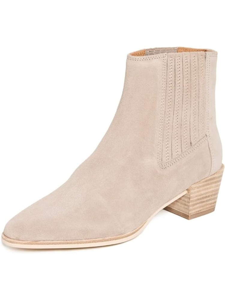 RAG & BONE Womens Beige Back Pull-Tab Icon Rover Almond Leather Chelsea 37.5