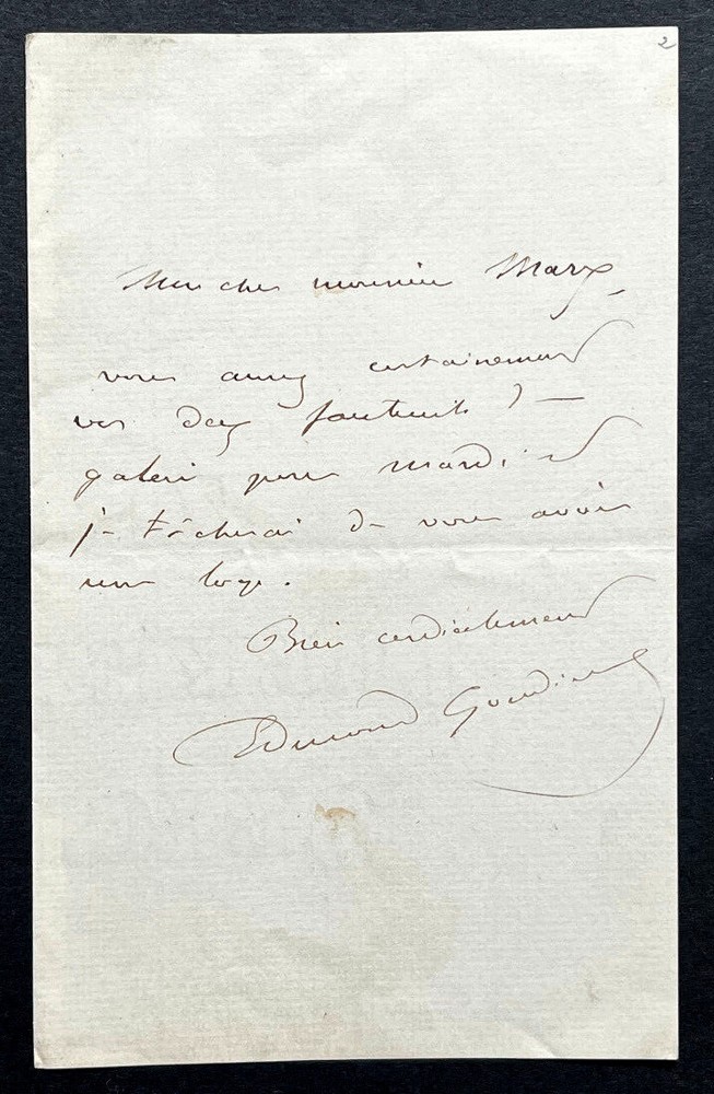 Edmond Gondinet, Librettist - SIGNED AUTOGRAPH LETTER