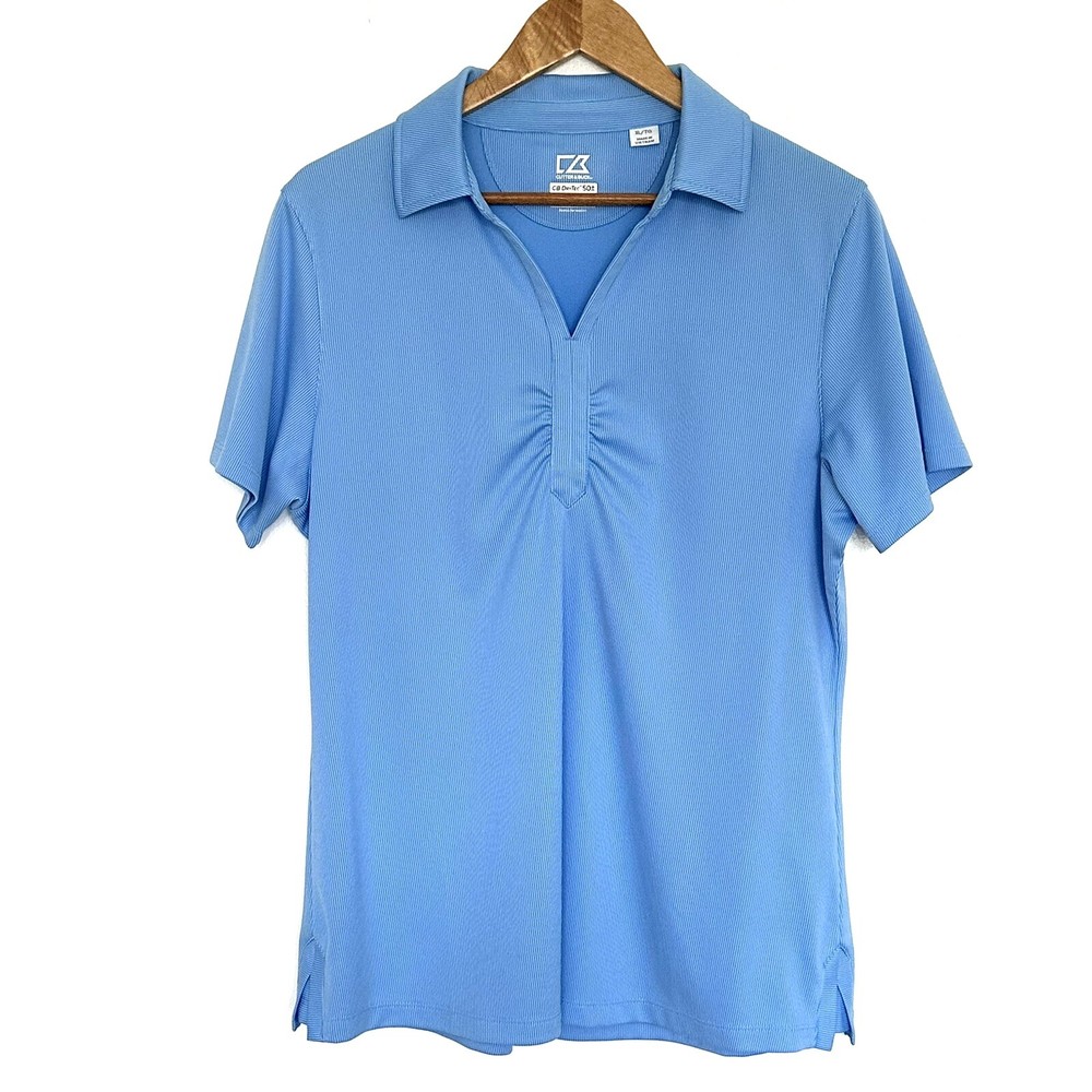 CB Cutter & Buck Women’s Polo Shirt XL Blue Short Sleeve Pullover Drytec 50+UPF