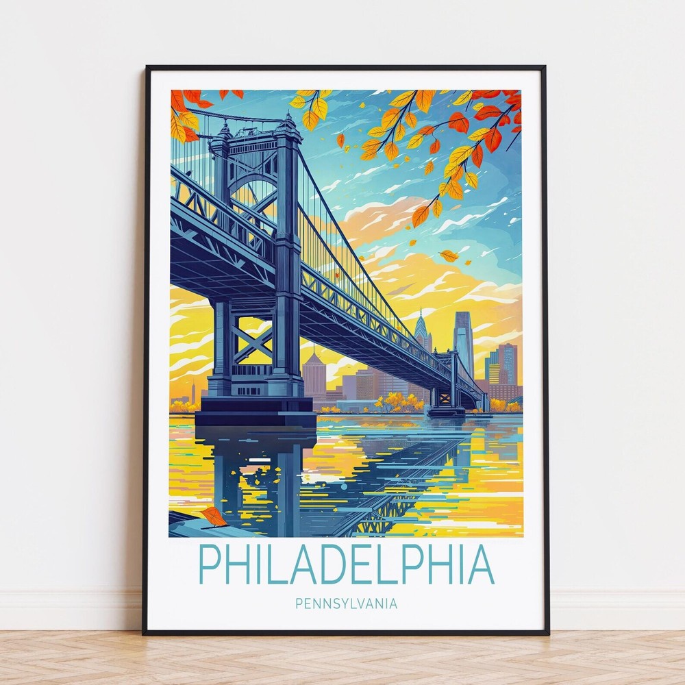 Philadelphia Travel Poster Pennsylvania Wall Art Philadelphia Print