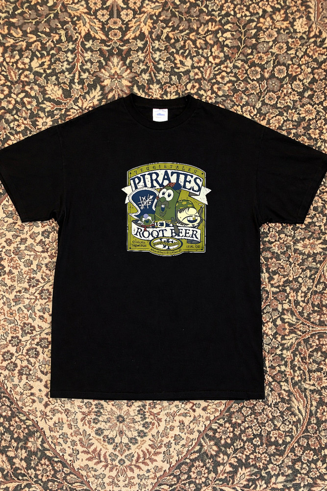Vintage 2004 VeggieTales Pirates & Root Beer Cartoon T-Shirt Adult Medium