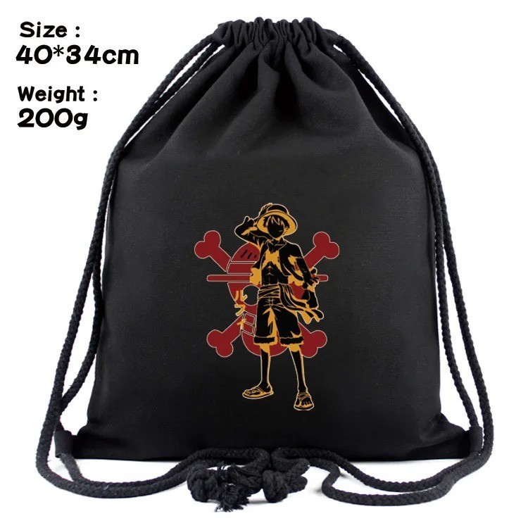 One Piece Luffy Drawstring Backpack Anime Cartoon Full-Color Storage Bag
