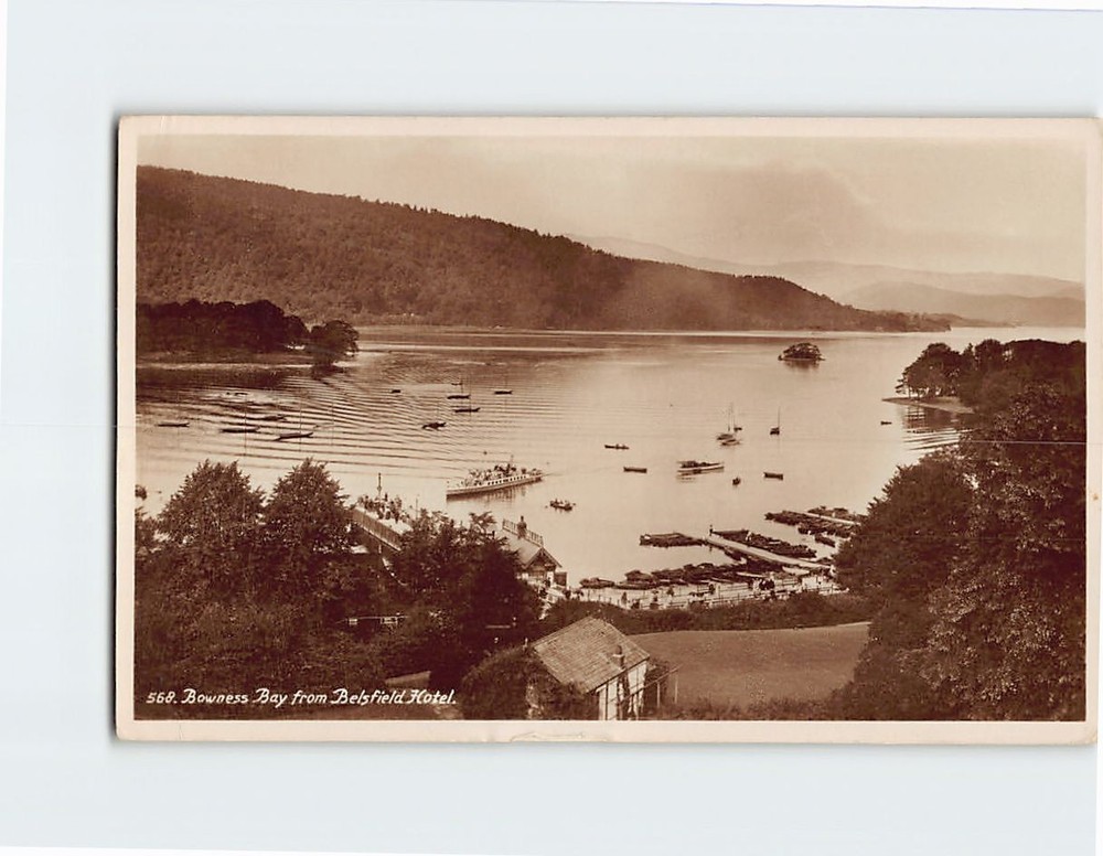 Postcard Bowness Bay from Belsfield Hotel Bowness on Windermere England