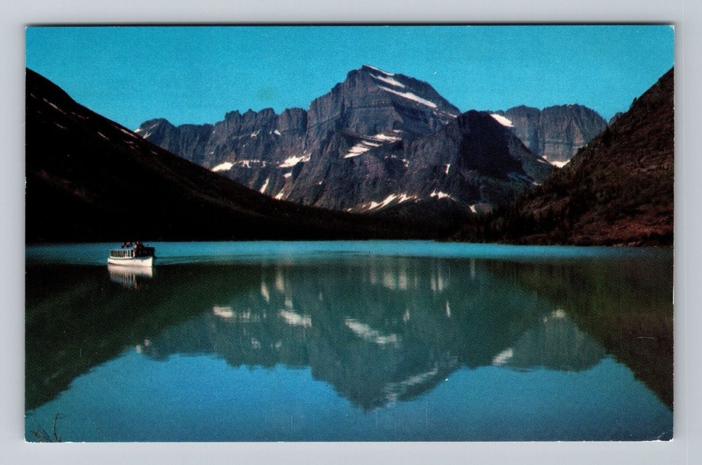 Montana MT Glacier National Park Josephine Lake Mt Gould Vintage Postcard