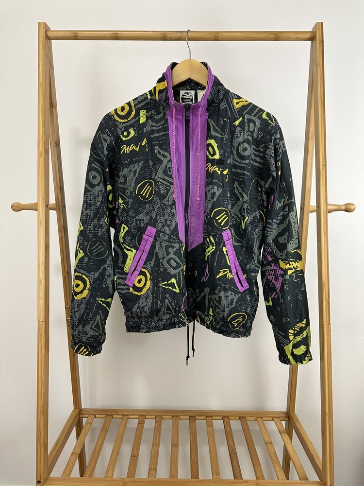 VTG Nike Elite Hip Hop Art Abstract Graffiti Lined Windbreaker Track Jacket M-image