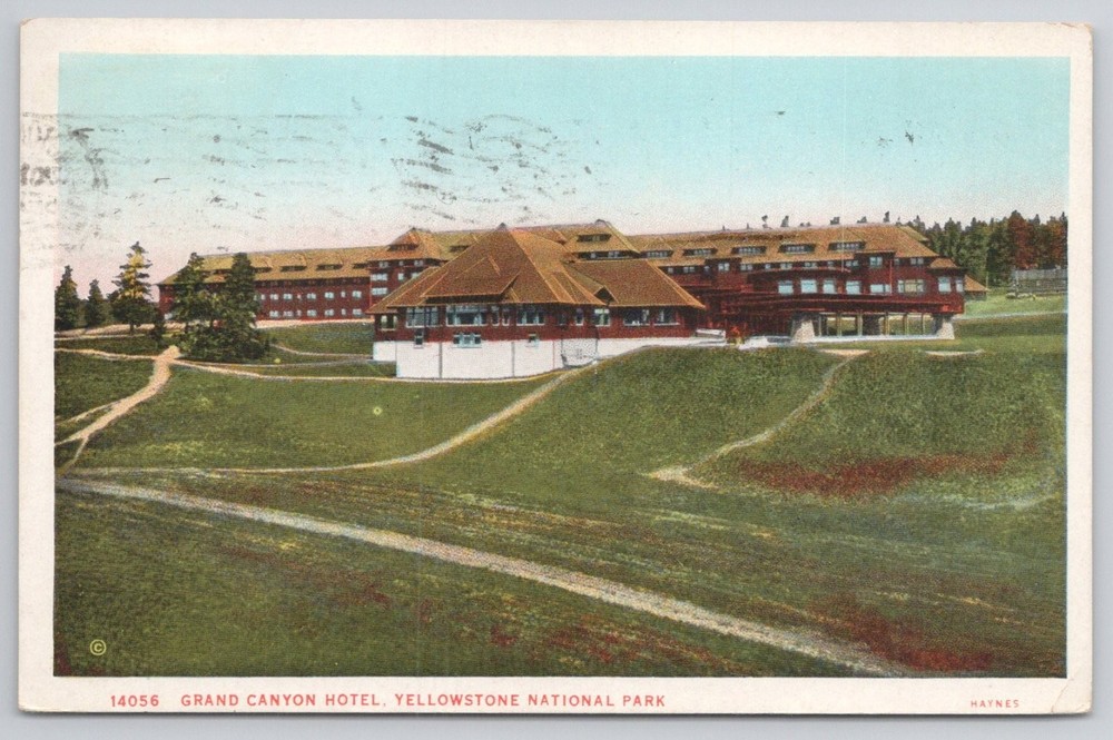 Haynes Grand Canyon Hotel Yellowstone National Park 1933 Postcard