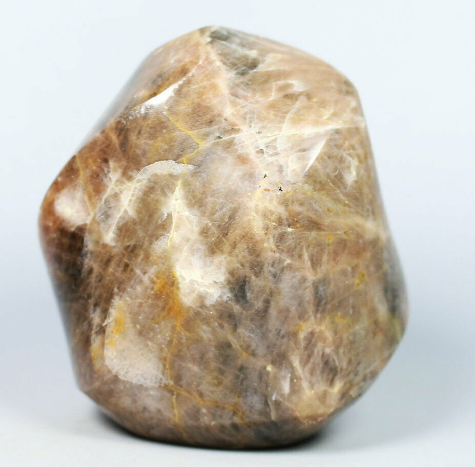 Natural Black Moonstones Rock Quartz Crystal Flame Freeform Reiki Statue 273g