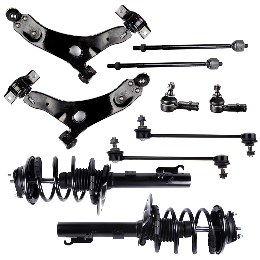 2008 Ford Focus Front Suspension Kit - Struts, Springs, Ball Joint, Tie Rod, Sway Bar