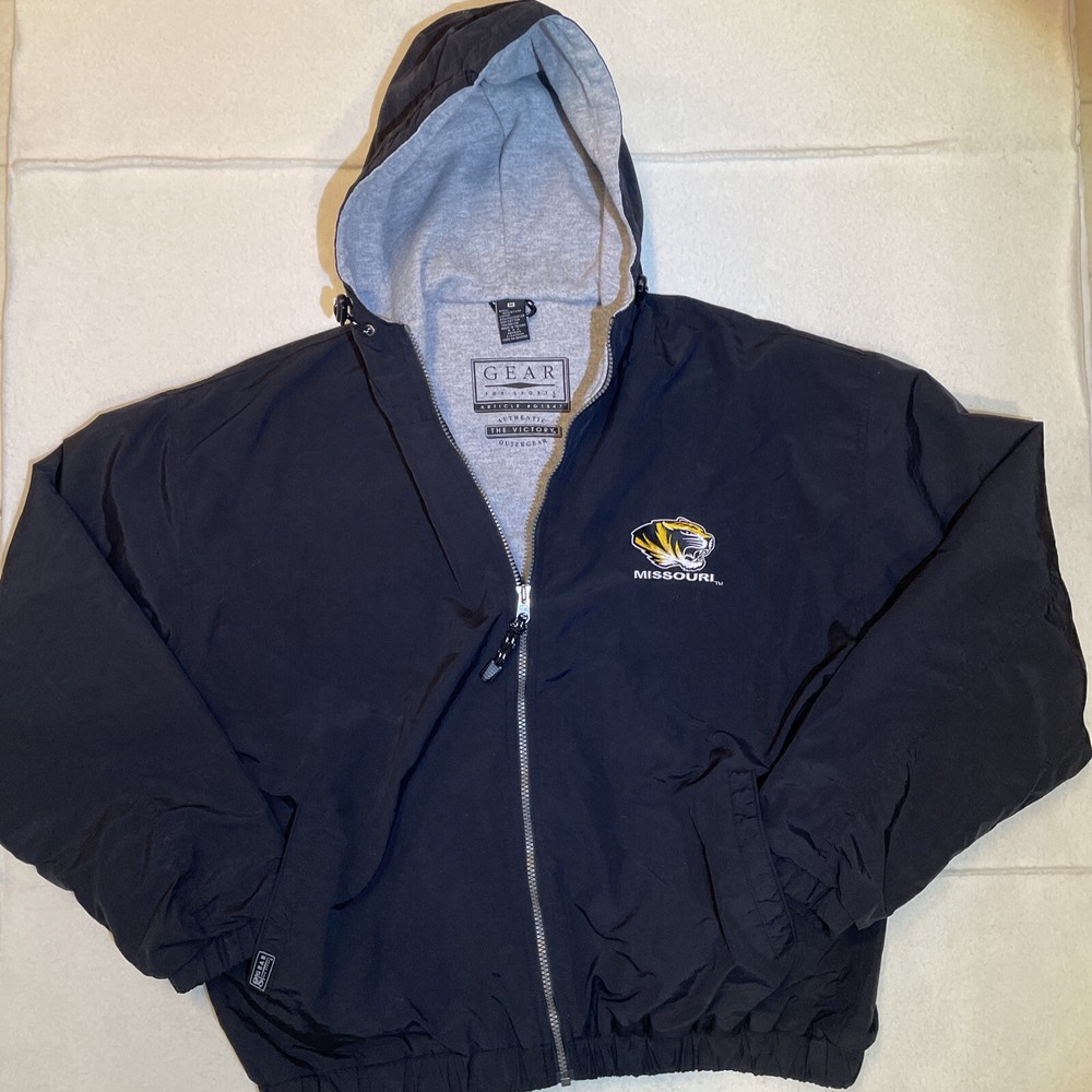 Vintage Mizzou Tigers Coat Men's Size M Hooded Missouri Jacket Retro College