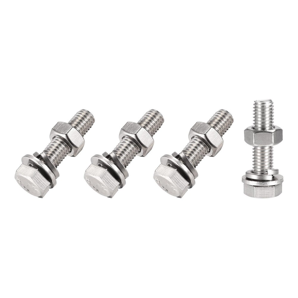 M10x45mm Hex Head Screws Bolts Nuts Washers Kit 4 Sets
