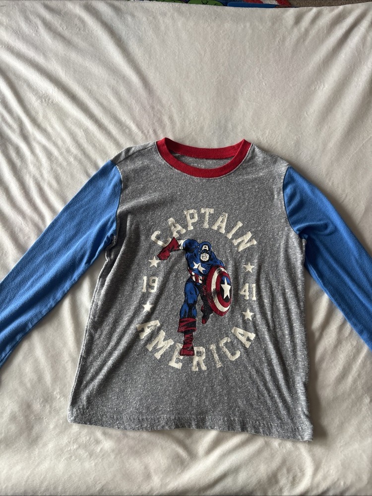 Marvel Captain America Jumping Bean 6 Long Sleeve Kids Boys Children Shirt