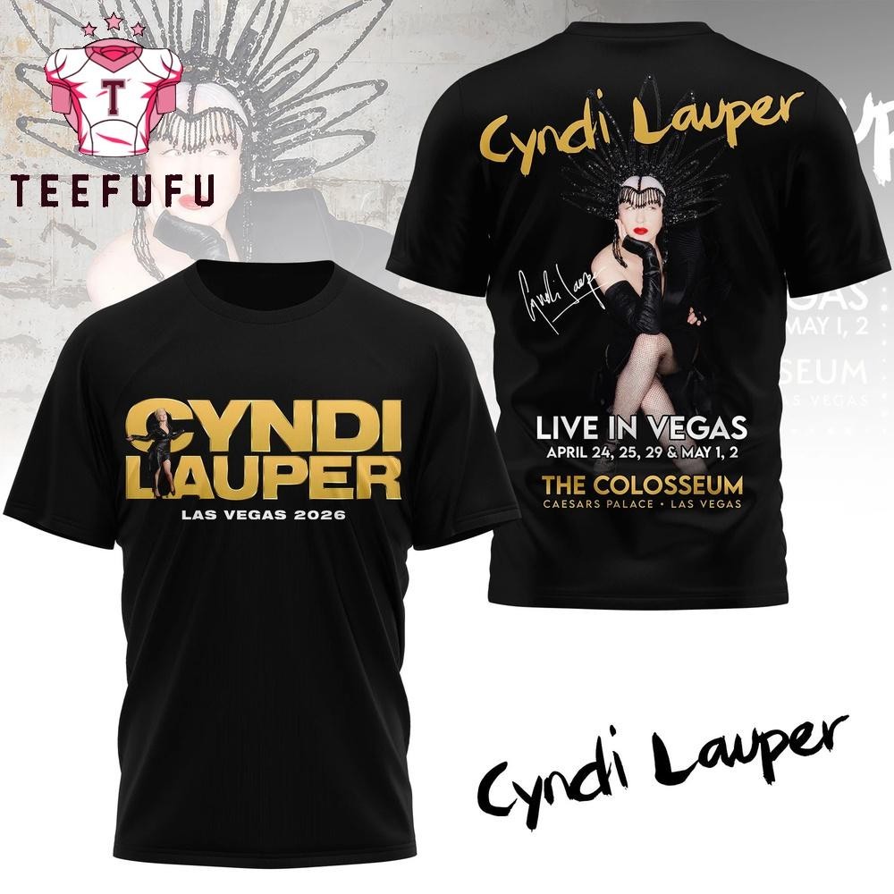 Cyndi Lauper Live in Las Vegas Black 3D Shirt Gift fans