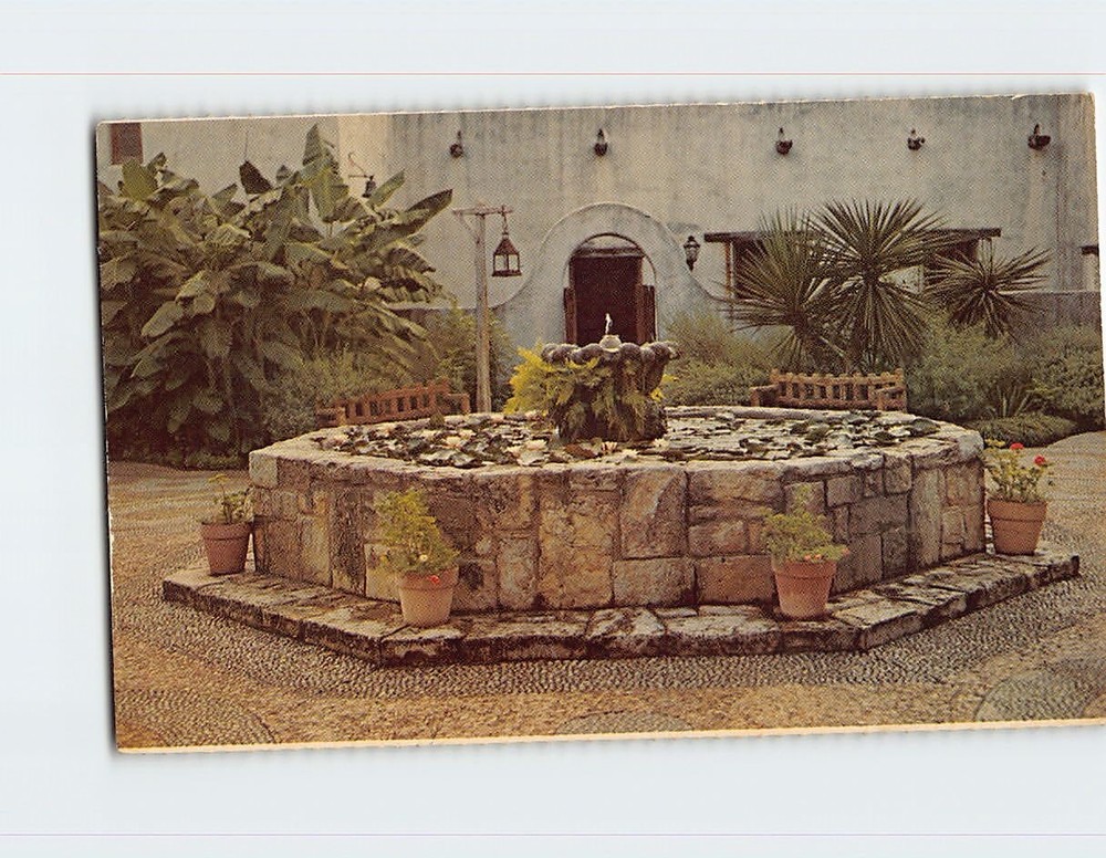 Postcard Beautiful Garden Spanish Governor's Place San Antonio Texas USA