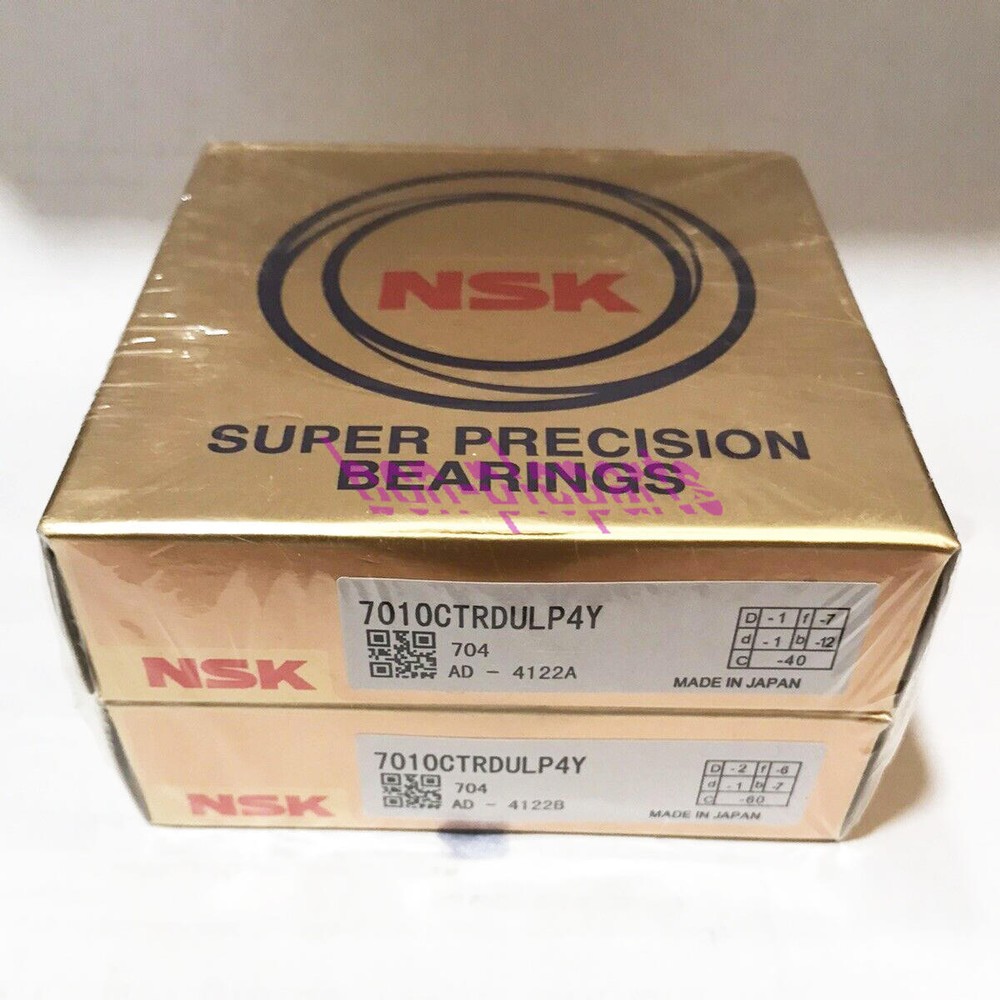 Matched Pair (Set of 2) New NSK 7010CTRDULP4Y Spindle Bearings